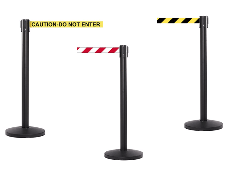 Buy Retractable Belt Barriers Black Stanchion Free Delivery