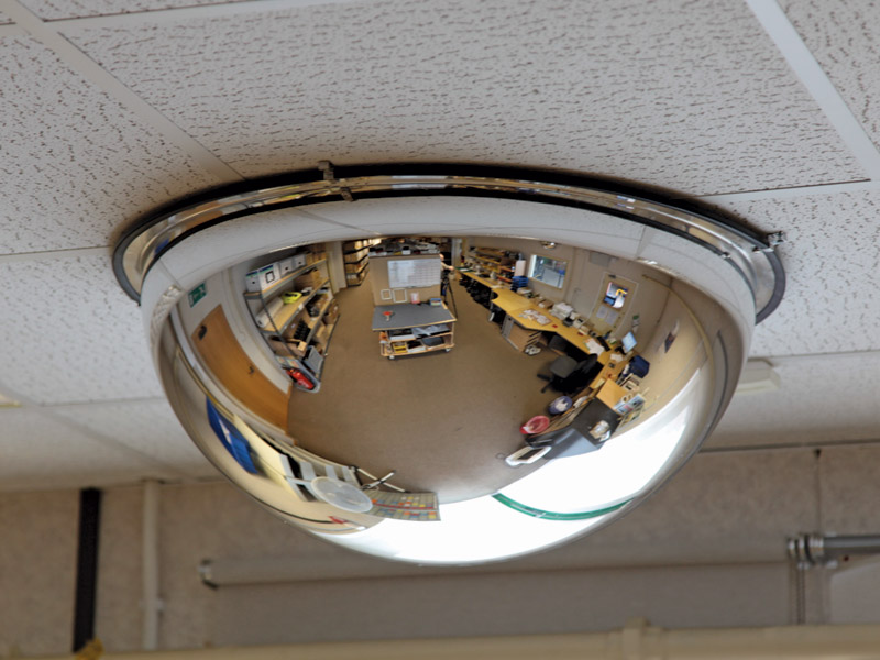 Hemispherical Mirrors and Security Convex Mirrors