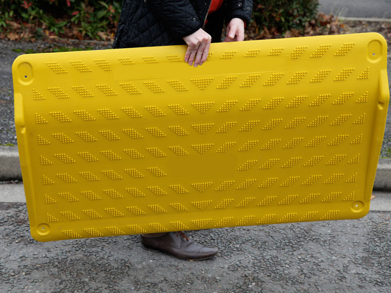 Plastic kerb ramp for mobility scooters, wheelchairs and cars