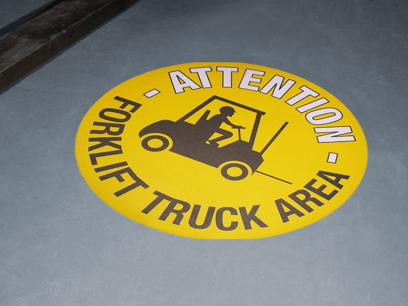 "Forklift Truck Area" Floor Graphic Marker Free Delivery