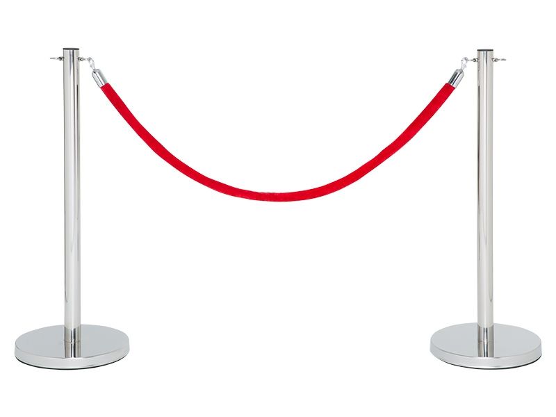 Velvet Rope Barrier, 2 Stanchions, 1 Red VIP Rope Kit by The Workplace Depot