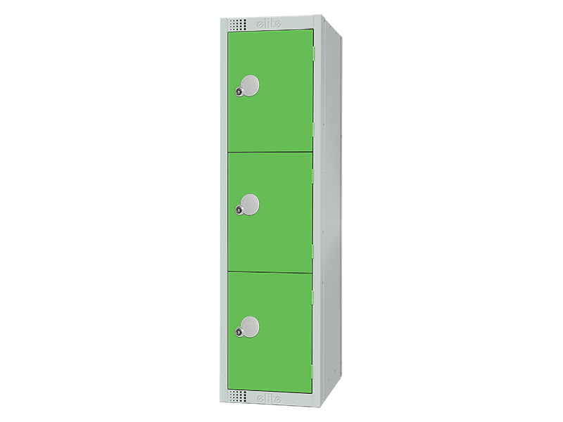 Primary School Lockers (3 Door, Green, 300W x 300D)