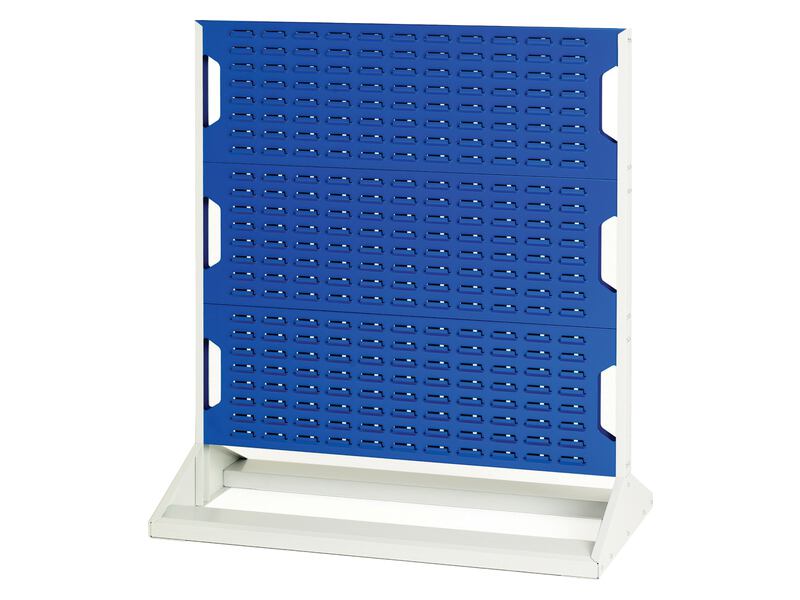 Louvre Panel Rack (Single Sided, 3 Panels, Light Grey / Blue)