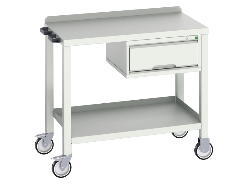 Mobile Workbench with Drawer (Steel, Light Grey)