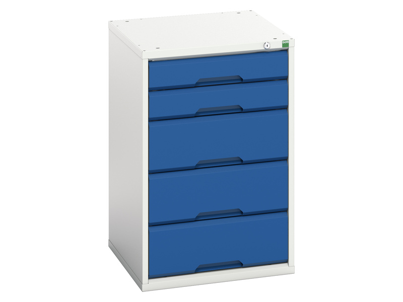 Small Metal Tool Cabinet (2 x 100, 3 x 175, Light Grey / Blue)
