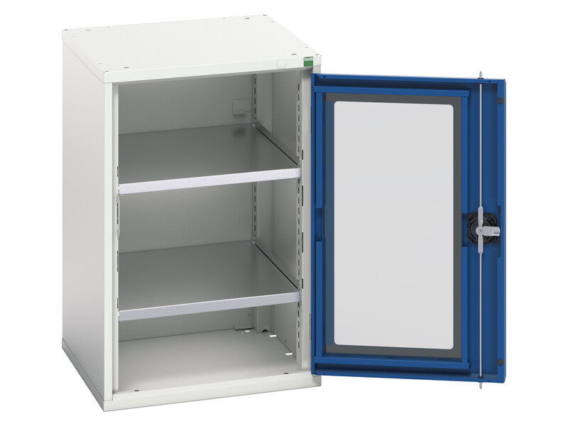 Workshop Cabinet (800H x 525W x 550L, Light Grey / Blue)
