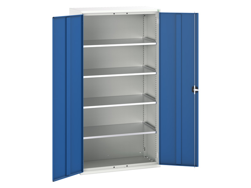Lockable Workshop Cupboard (Light Grey / Blue)