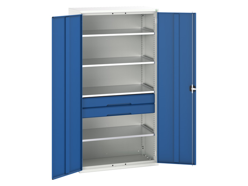 Kitted Cabinet (2000H x 1050W x 550L, Light Grey / Blue)