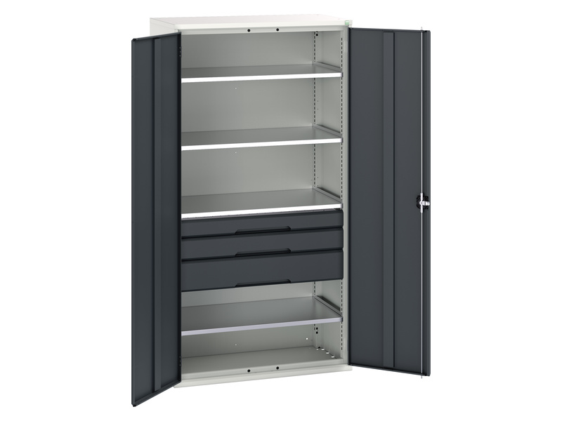 Kitted Workshop Cabinet (2000H x 1050W x 550L, Light Grey / Anthracite Grey)