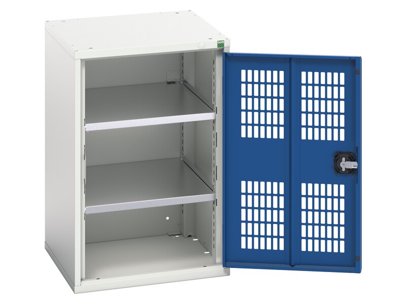 Mesh Door Cabinet (800H x 525W x 550L, Light Grey / Blue)