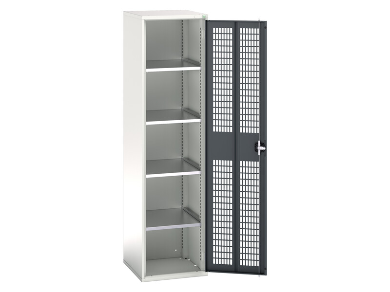 Cupboard with Mesh Doors (Light Grey / Anthracite Grey)