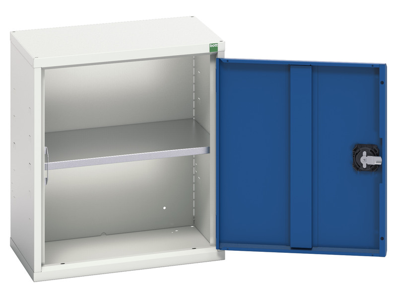Garage Wall Cabinet (1 Shelf, Light Grey / Blue)