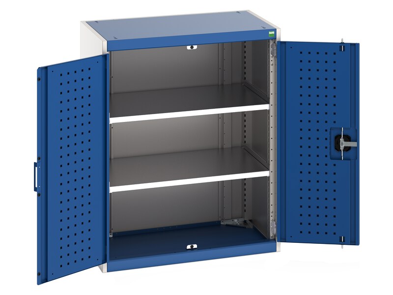 Perfo Door Cabinet (1000H x 800W x 525L, Light Grey / Blue)