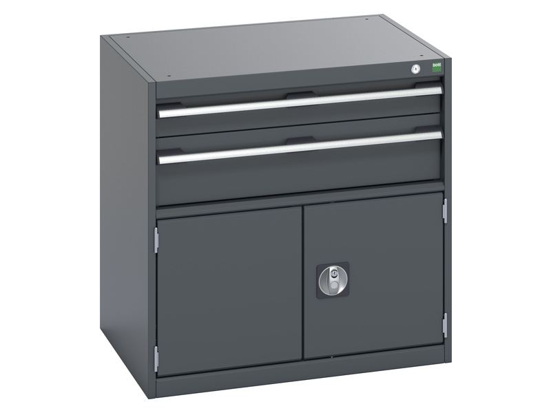 Heavy Duty Drawer Cabinets (800H x 800W x 650L, 2 drawers / door, Anthracite Grey / Anthracite Grey)