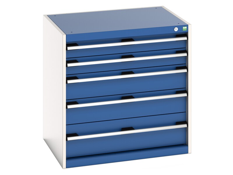 Cabinet Storage Drawers (800H x 800W x 650L, Light Grey / Blue)
