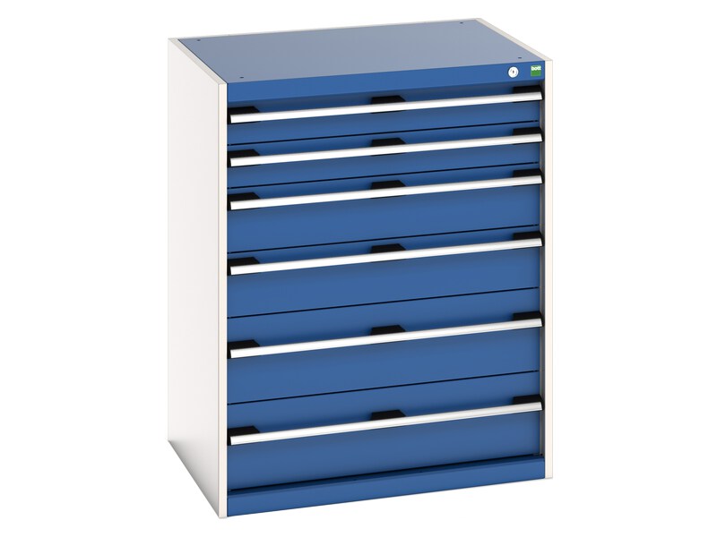 Locking Drawer Cabinet (1000H x 800W x 650L, Light Grey / Blue)