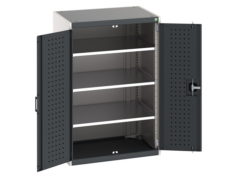 Cabinet with Perfo Doors (1200H x 800W x 650L, Light Grey / Anthracite Grey)