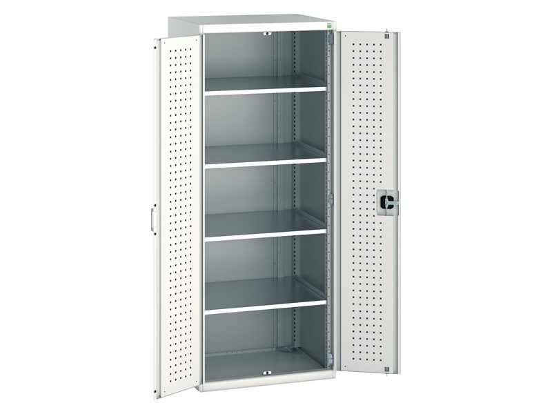Cupboard with Perfo Doors (2000H x 800W x 650L, Light Grey)