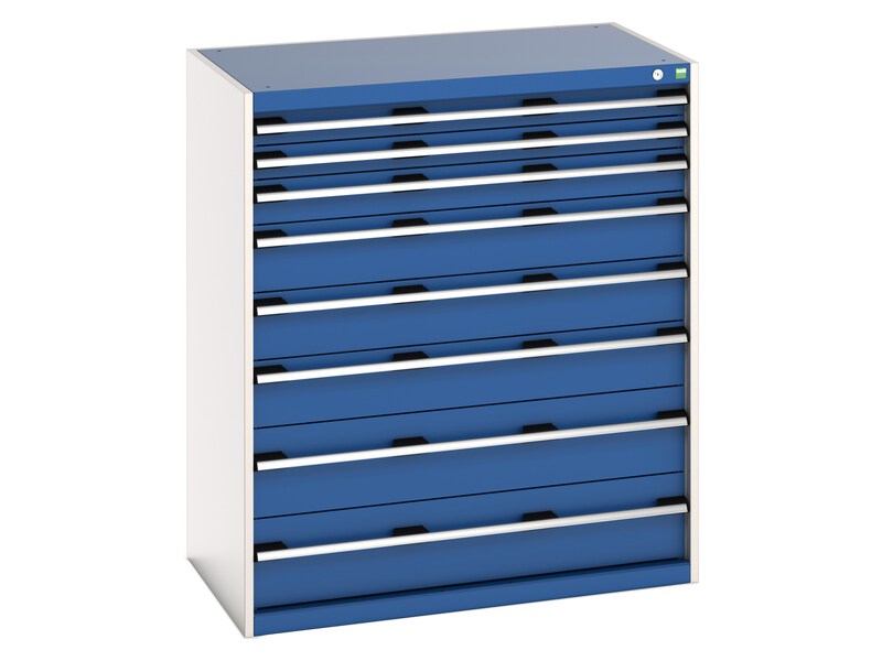 Parts Cabinet Drawers (1200H x 1050W x 650L, Light Grey / Blue)
