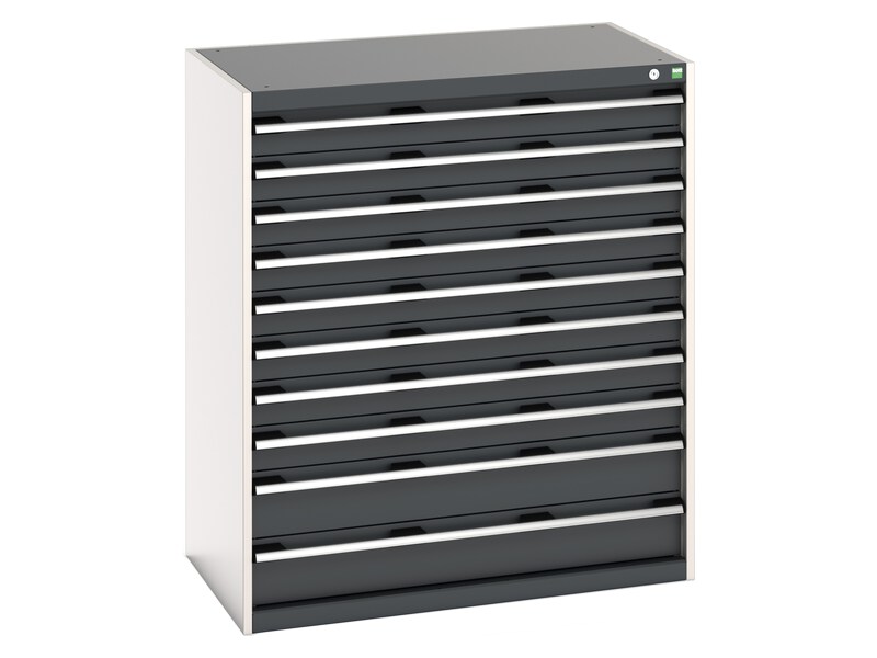 Small Parts Cabinet with Drawers (1200H x 1050W x 650L, Light Grey / Anthracite Grey)