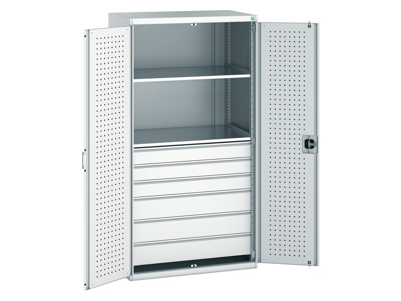 Workshop Tool Storage Cupboard (2000H x 1050W x 650L, Light Grey)