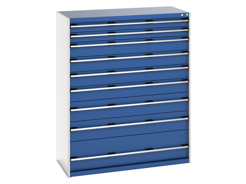 Industrial Tool Cabinet (1600H x 1300W x 650L, Light Grey / Blue)