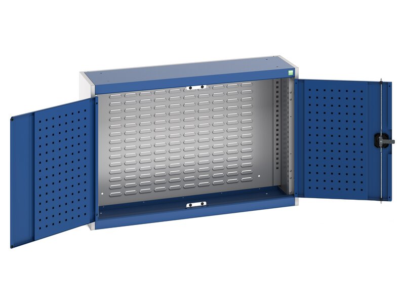 Wall Mounted Tool Cabinet (700H x 1050W x 325L, None, Light Grey / Blue)