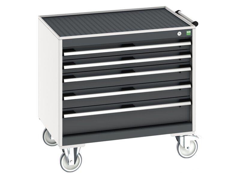 Mobile Garage Cabinet (Top Tray and Mat, Light Grey / Anthracite Grey)