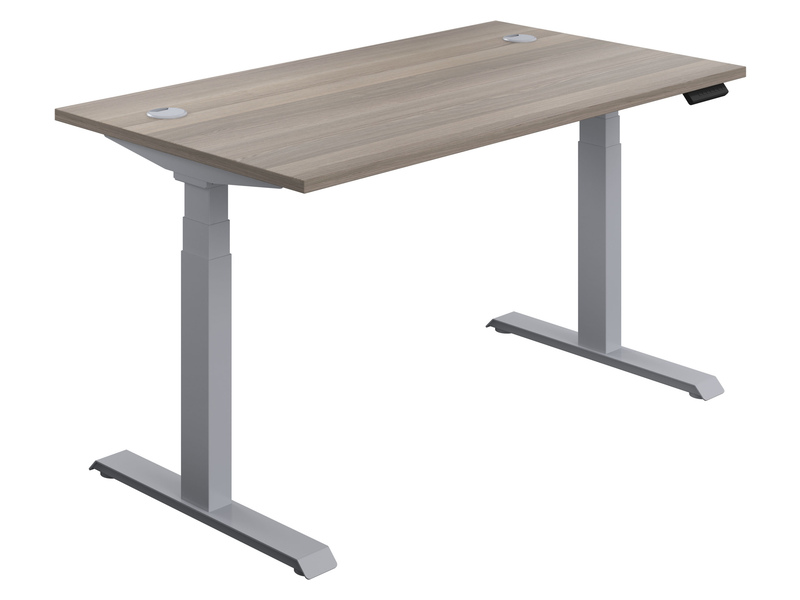Adjustable Standing Desk (630-1290H x 1200W x 800L, Grey Oak / Silver)