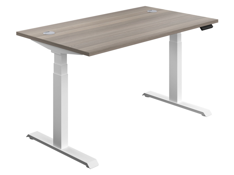 Adjustable Standing Desk (630-1290H x 1200W x 800L, Grey Oak / White)