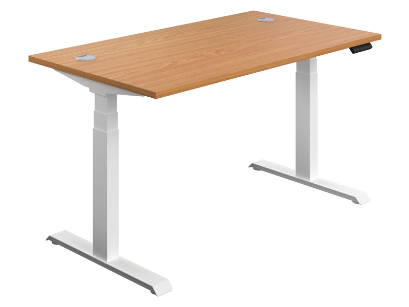 Adjustable Standing Desk (630-1290H x 1200W x 800L, Nova Oak / White)