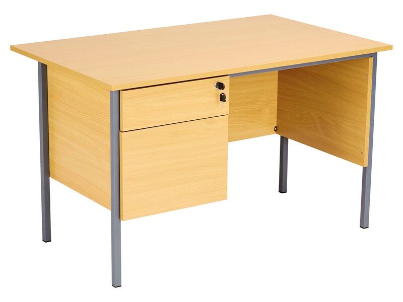 Office Desk With Drawers (726H x 1200W x 750L, Oak)