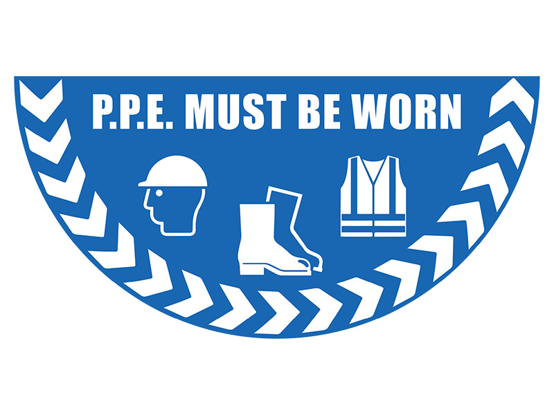 PPE Must Be Worn Floor Graphic Marker
