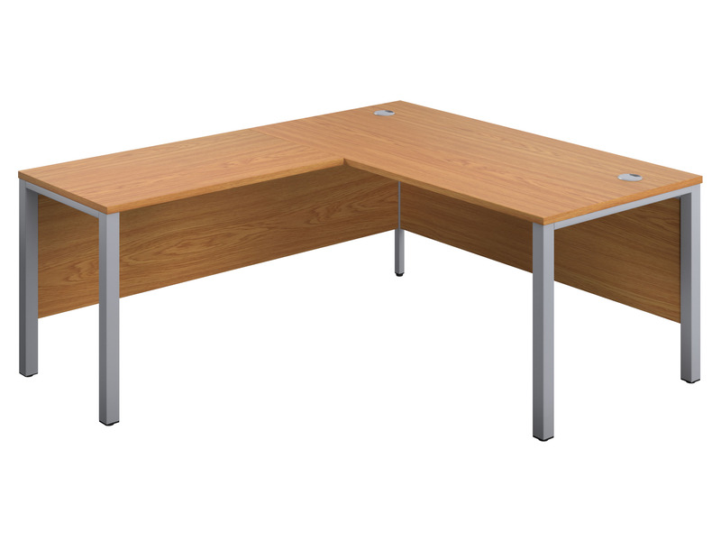 Corner Office Desk (Left Hand, 730H x 1600W x 1800L, Nova Oak / Silver)