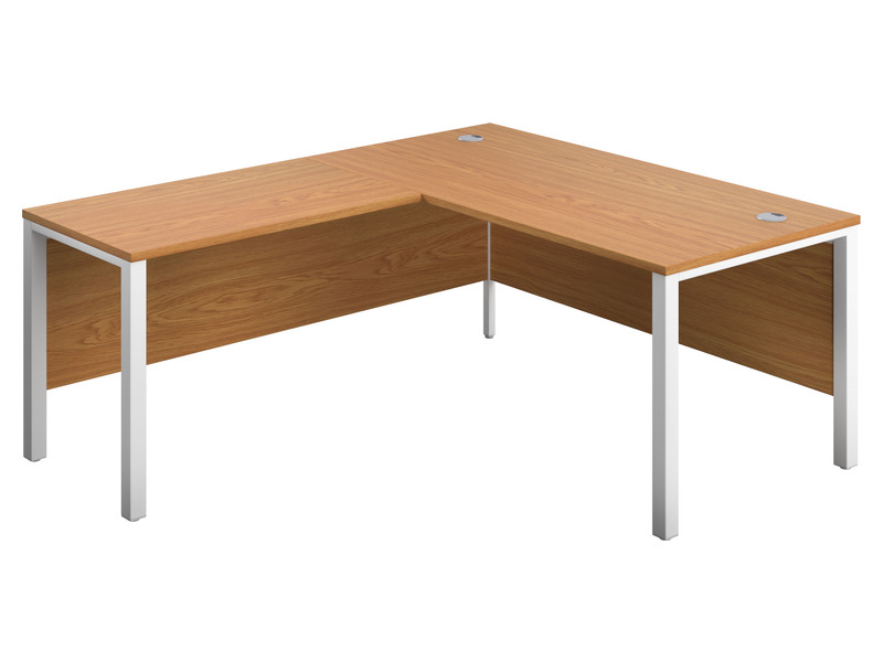 Corner Office Desk (Left Hand, 730H x 1600W x 1800L, Nova Oak / White)