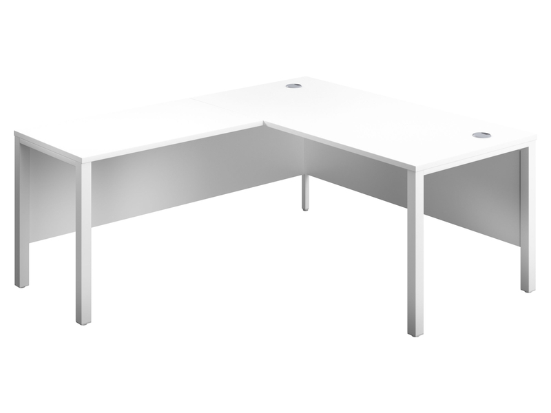 Corner Office Desk (Left Hand, 730H x 1600W x 1800L, White / White)