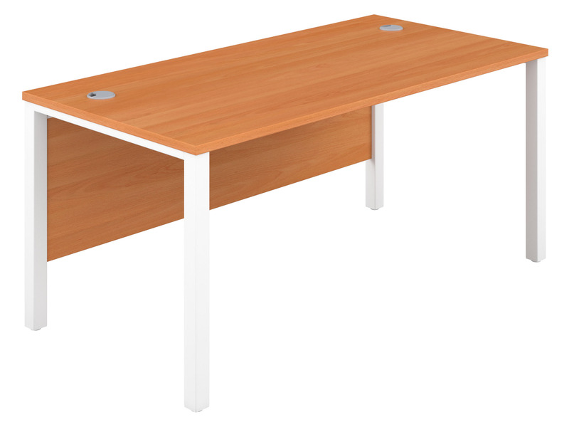 Office Computer Desk (730H x 1800W x 800L, Beech / White)