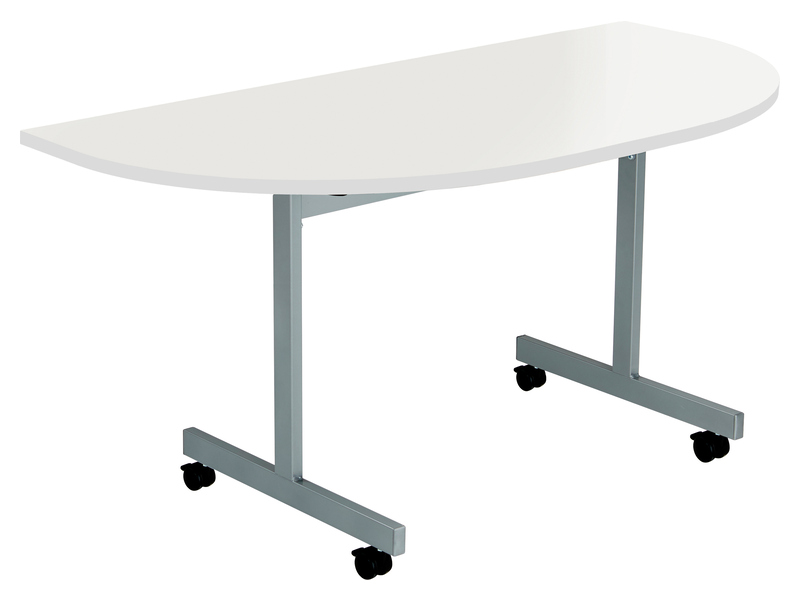 Circular Folding Table (720H x 1400W x 700L, White)