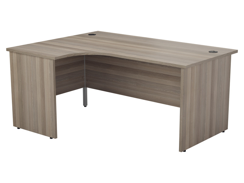 Curved Office Desk (Left Hand, 730H x 1600W x 1200L, Grey Oak)