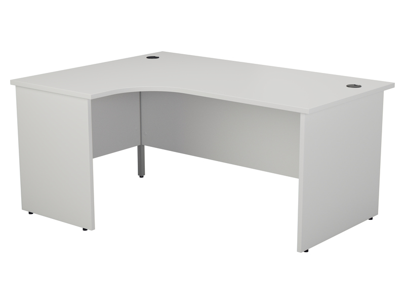 Curved Office Desk (Left Hand, 730H x 1600W x 1200L, White)