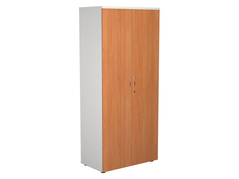 Large Storage Cupboard (White / Beech)