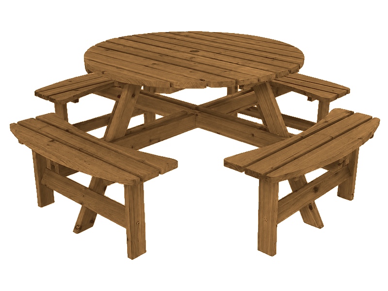 8 Seater Outdoor Bench (Dark Brown)