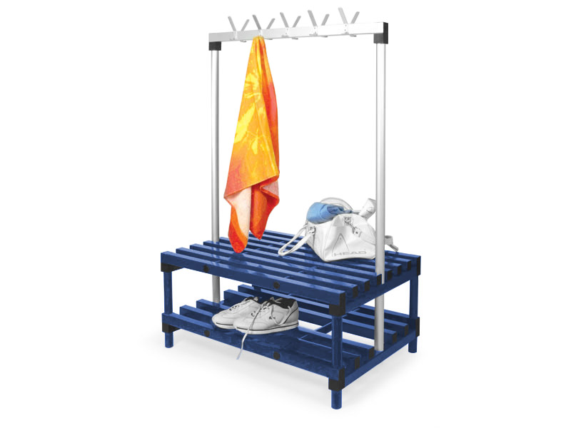 Drying Room Benches (1800H x 1000W x 800D - 10 Hook, Blue)