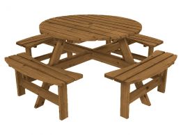 Walnut 8 Seater Outdoor Bench