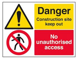 "Danger Construction Site Keep Out" Safety Sign