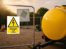 "Danger Electric Shock Risk" Warning Safety Sign