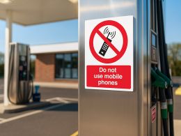 "Do Not Use Mobile Phones" Prohibition Sign