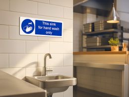 "Hand Wash Only" Safety Sign