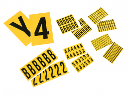 Yellow Self Adhesive Numbers & Letters