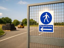 "Pedestrians Keep Left" Mandatory Site Safety Sign